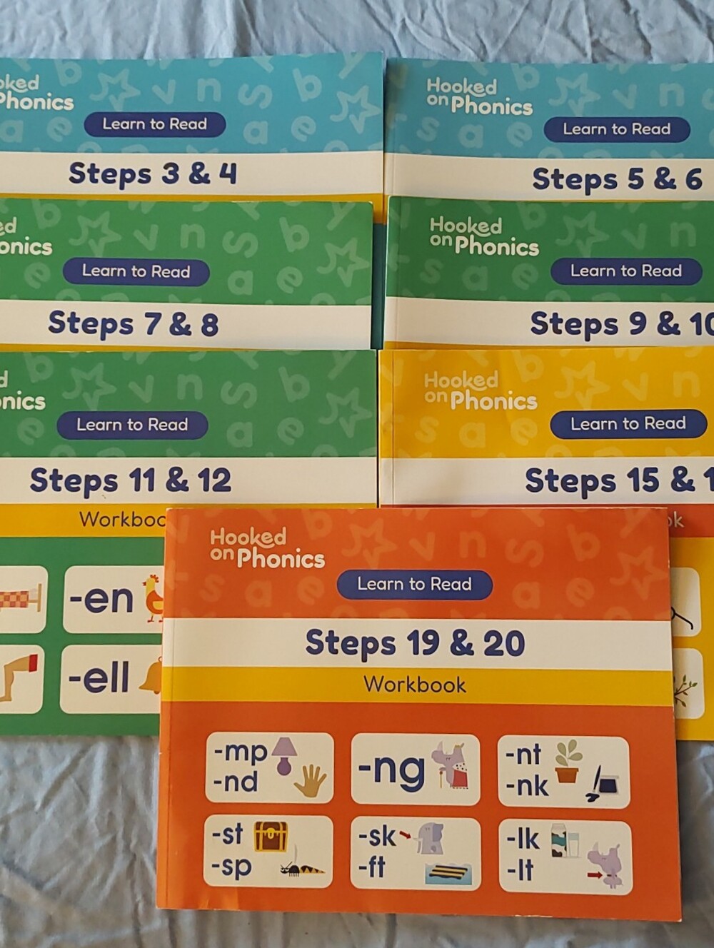 2020 Hooked On Phonics Learn To Read Workbooks Lot of 7#3-#12, #15 #16 #19 & #20